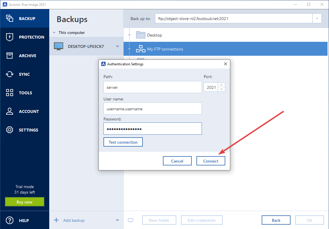 acronis true image how long to backup to cloud