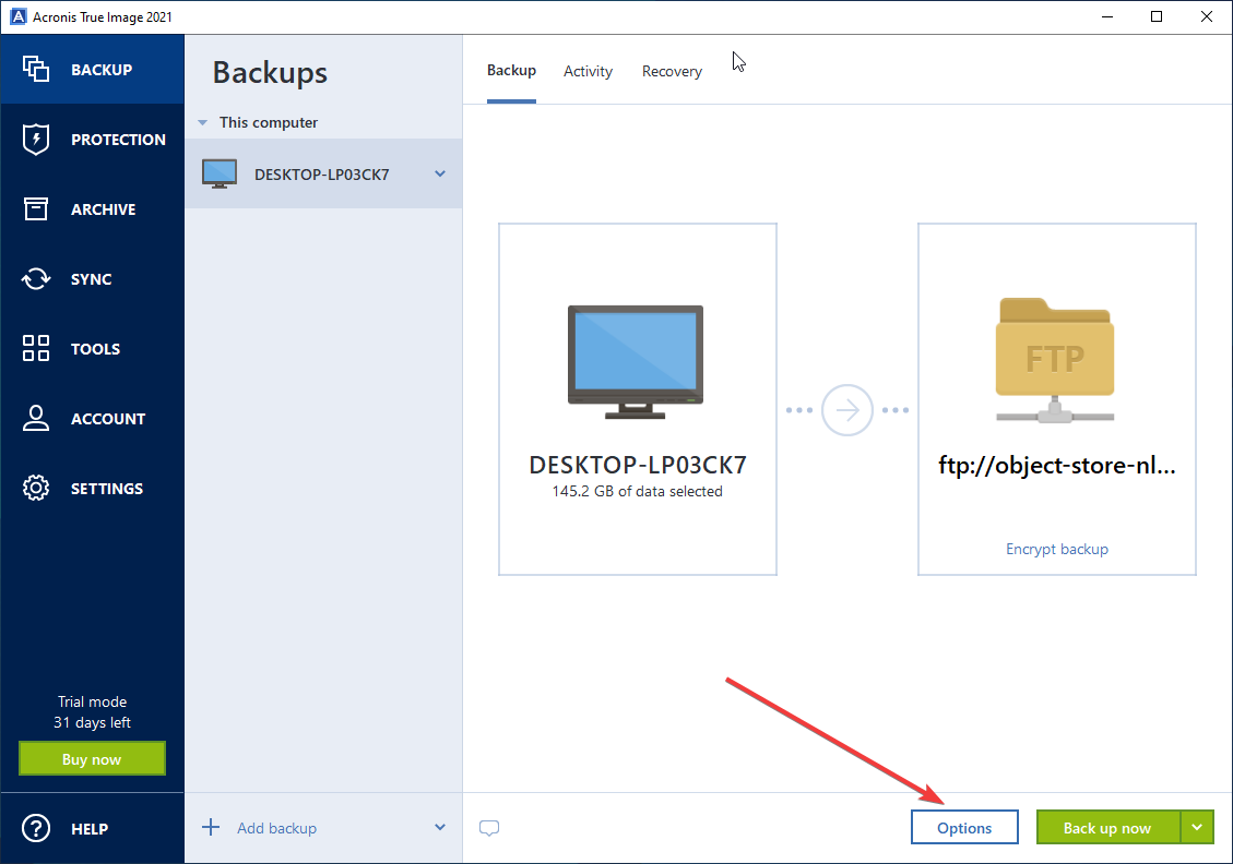 acronis true image how long to backup to cloud